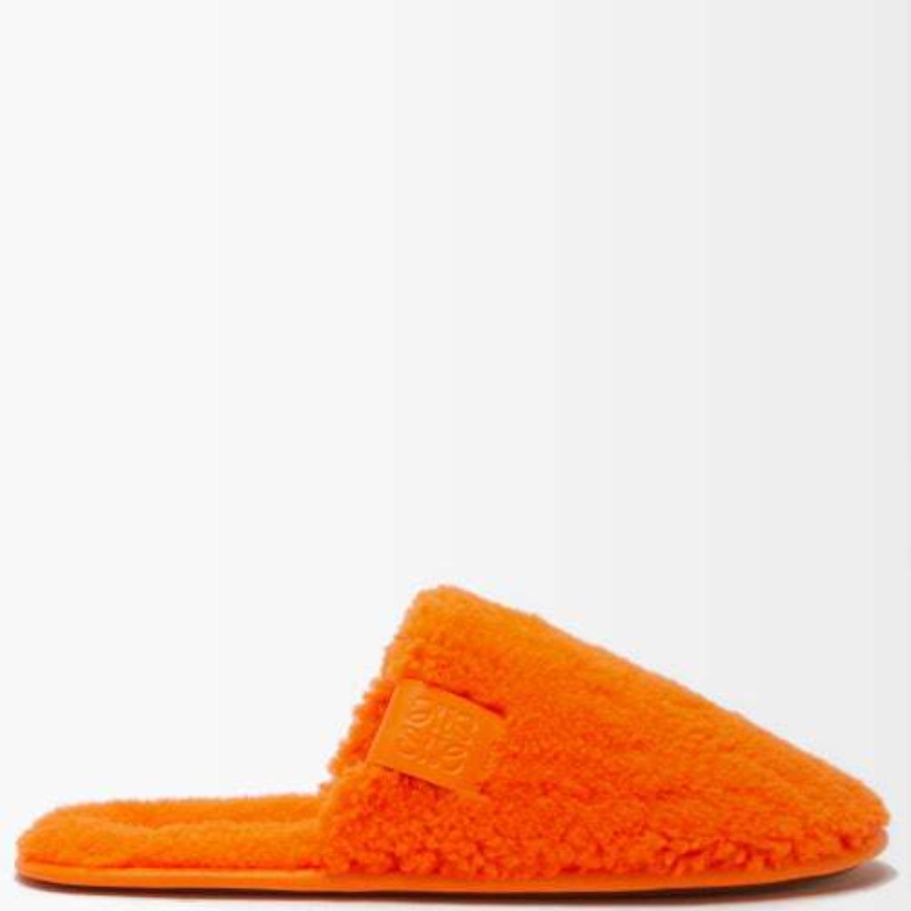 Loewe Loewe - Anagram-Tab Faux-Shearling Slippers